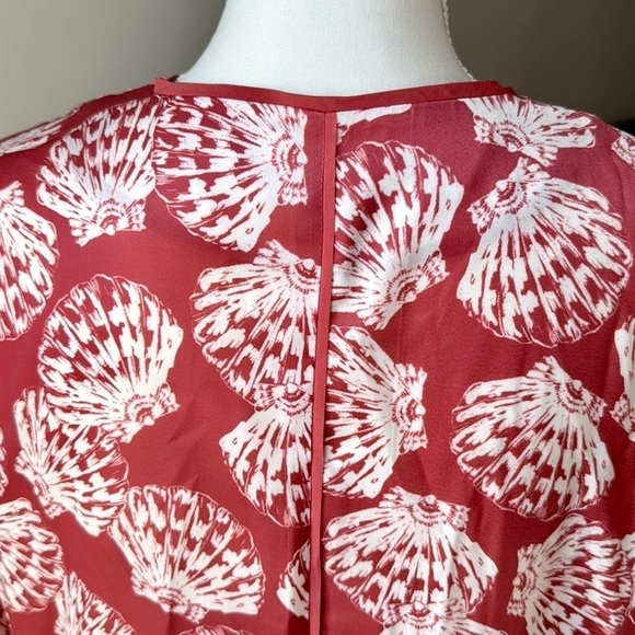 NWT Summersalt Cloud 9 Satin PJ top Long Sleeves Burgundy Seashell Print Medium - Picture 7 of 14